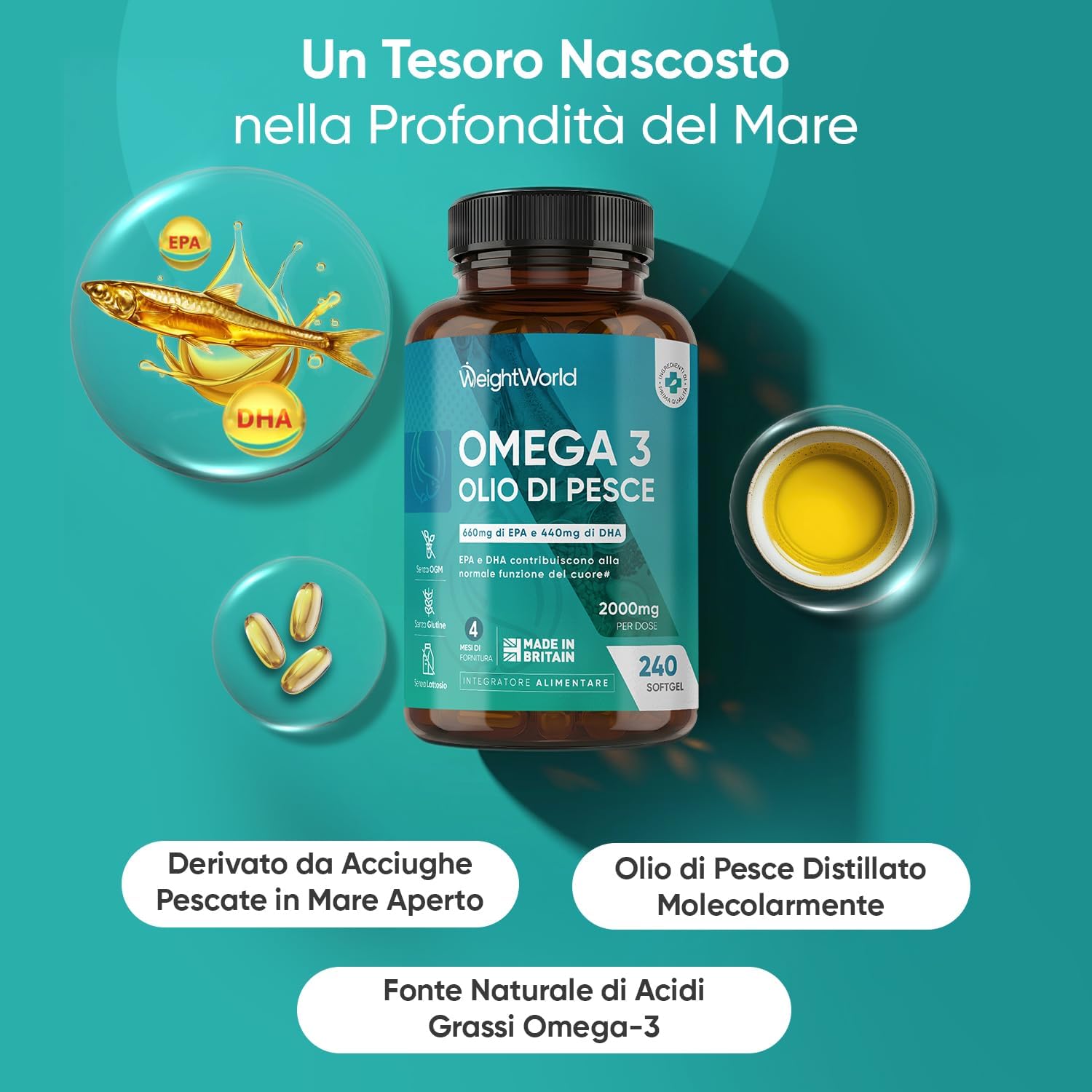 Thumbnail 1 de Omega 3 Olio di Pesce 2000 mg, 660 mg EPA