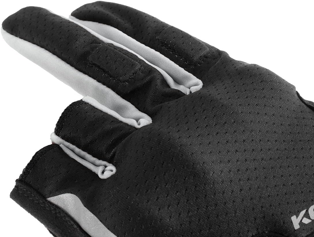 Detalle 1 de コミネ GK-2603 バイク用3本指出しメッシュグローブ ナックル・掌プロテクター Black L