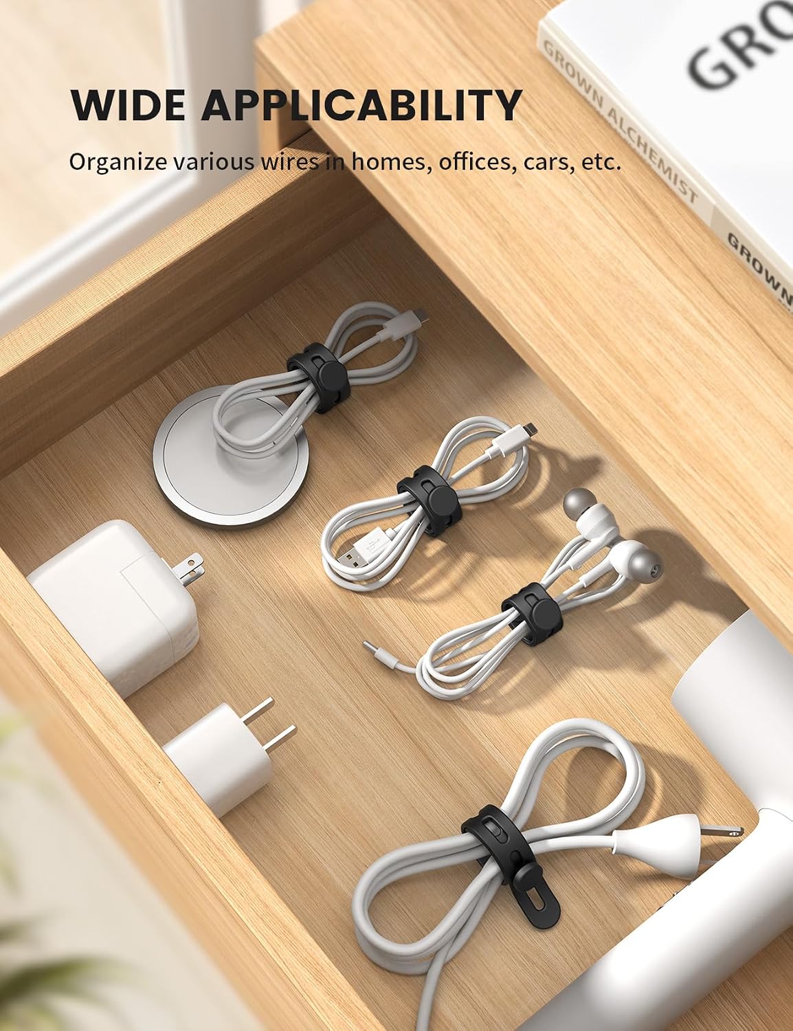 Detalle 2 de Lamicall 10Pack Silicone Cable Ties 13cm