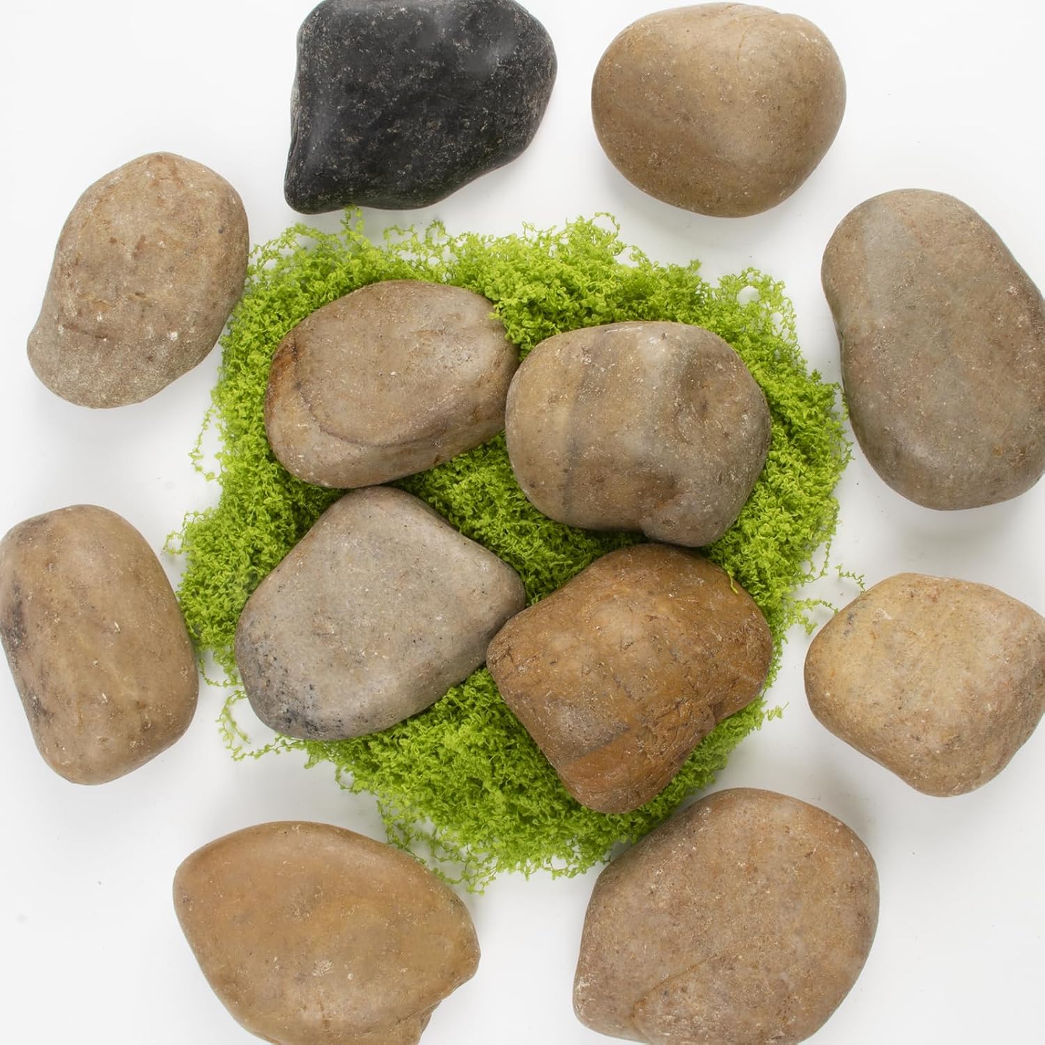 Detalle de LOOIOOJ GM-PU-WCELS 40 lb Mixed River Rocks, 2–3-Inch Natural Pebbles