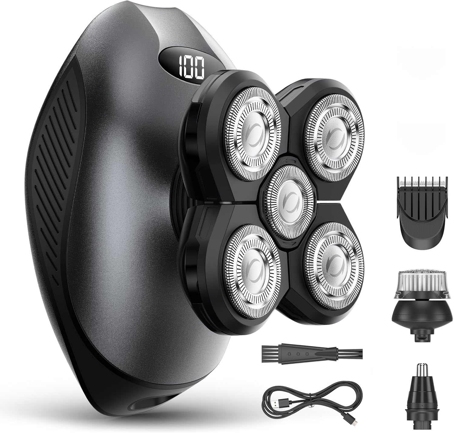 Thumbnail 6 de Electric Razor for Men: 5-in-1 5D Floating Head Shaver Set (Golden)