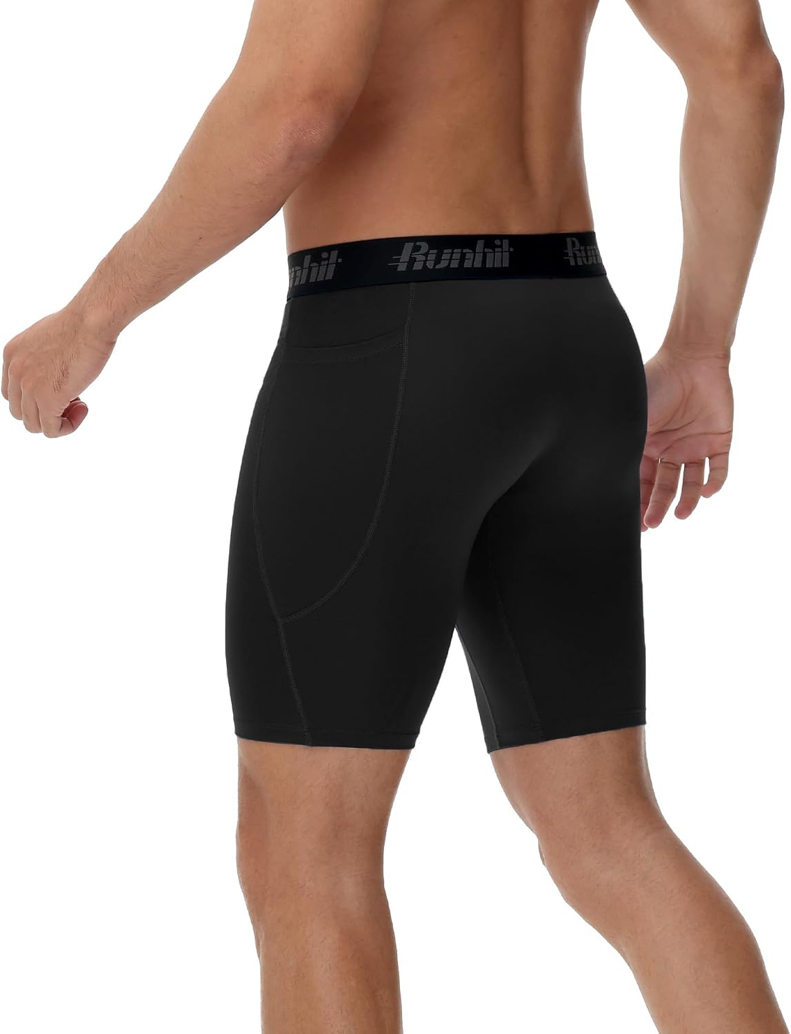 Detalle de Runhit Men's Compression Shorts, 9-Inch