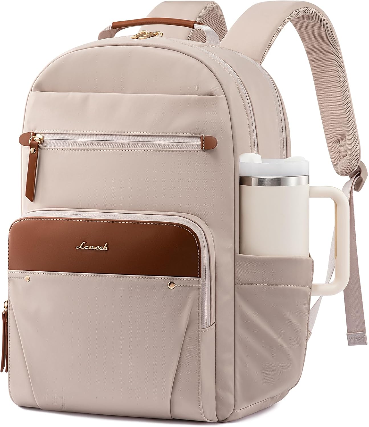 Detalle de LOVEVOOK Damen-Rucksack wasserdicht für 15,6‑Zoll Laptop (22 L, 14 Fächer)