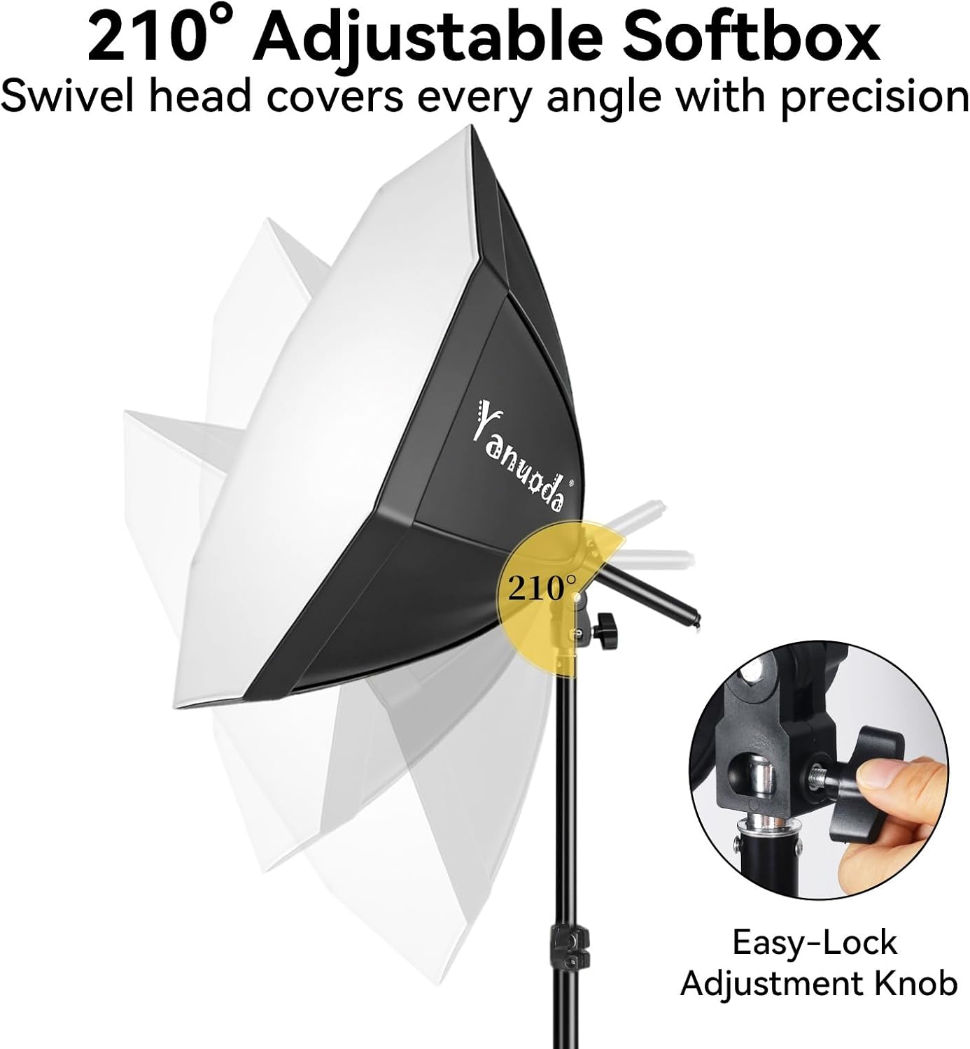Thumbnail 4 de 20"x20" Softbox Lighting Kit (Single) — 95W Dimmable LED with Remote and 3 Colour Temperatures