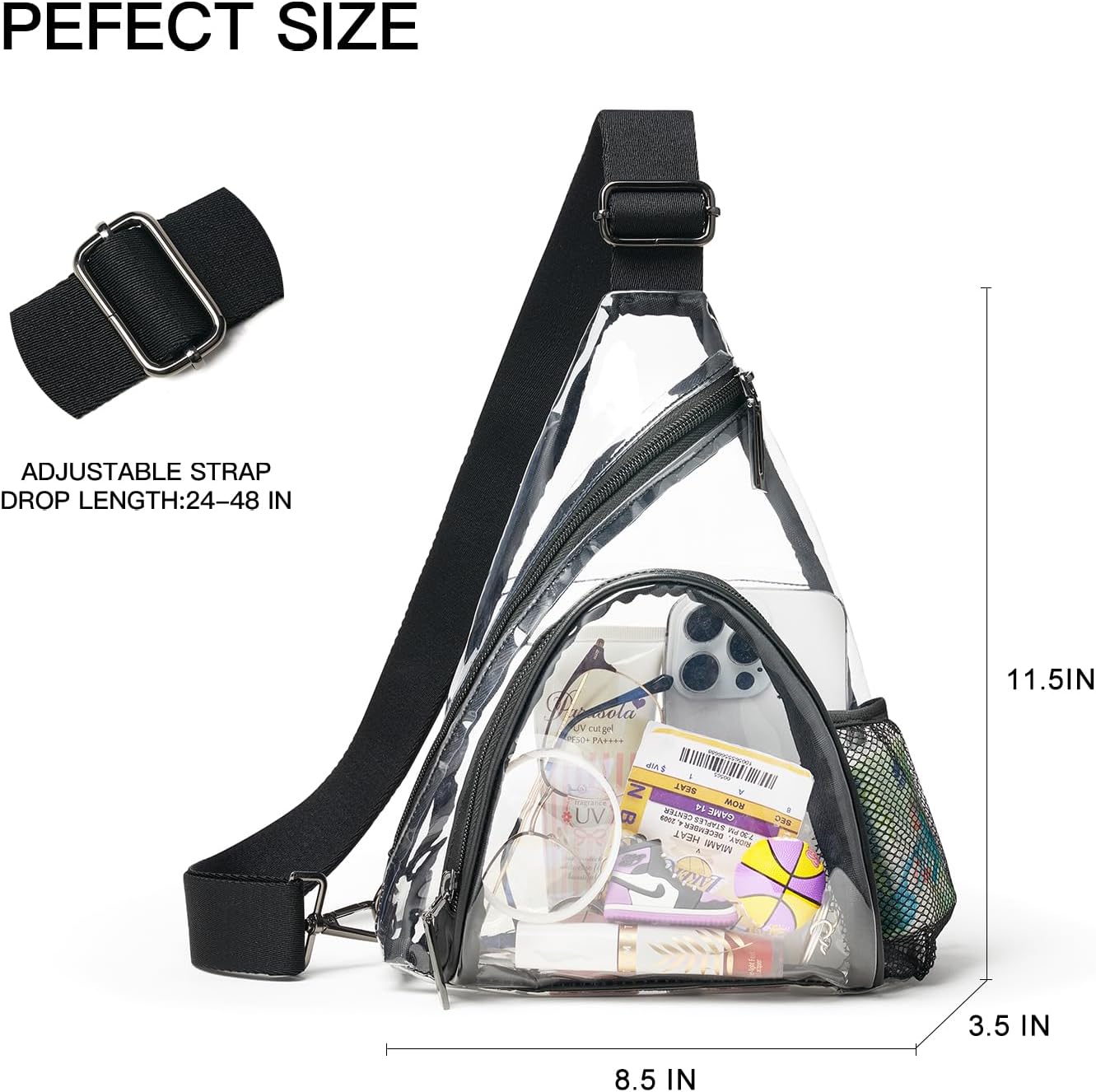 Thumbnail 3 de LATMAP 7L Clear Waist Bag (Belt Bag/Crossbody) for Travel, Stadium Events & Daily Use