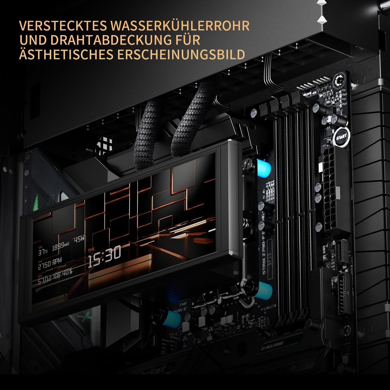 Detalle de Thermalright A70 VISION Full Tower PC Case with 9.16-inch Display and Mesh Ventilation