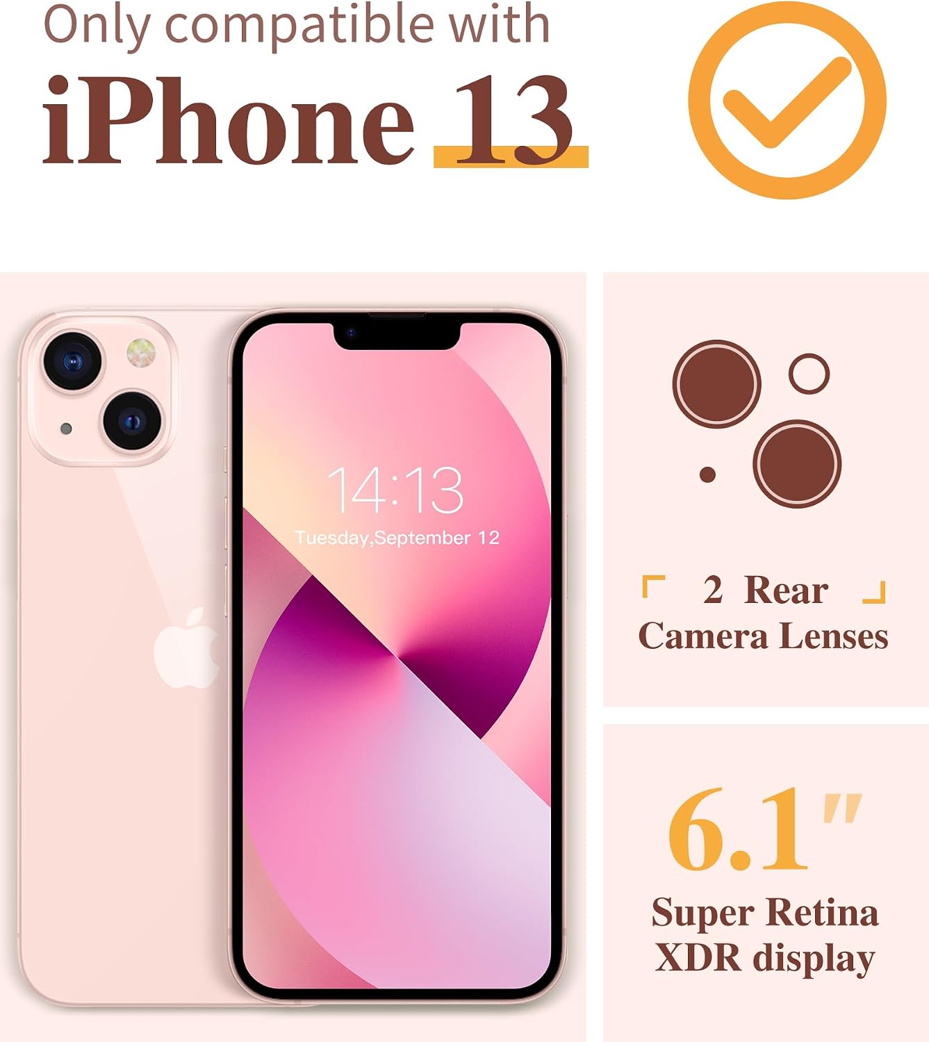 Thumbnail 1 de GVIEWIN iPhone 13 Floral Clear Case 6.1"