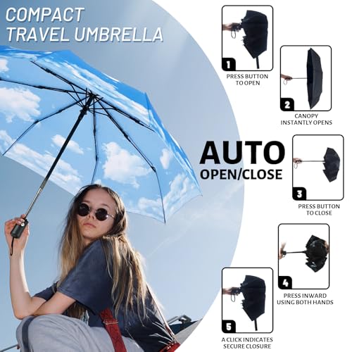 Thumbnail 4 de SY COMPACT Travel Umbrella Windproof Automatic Unbreakable UV Protection