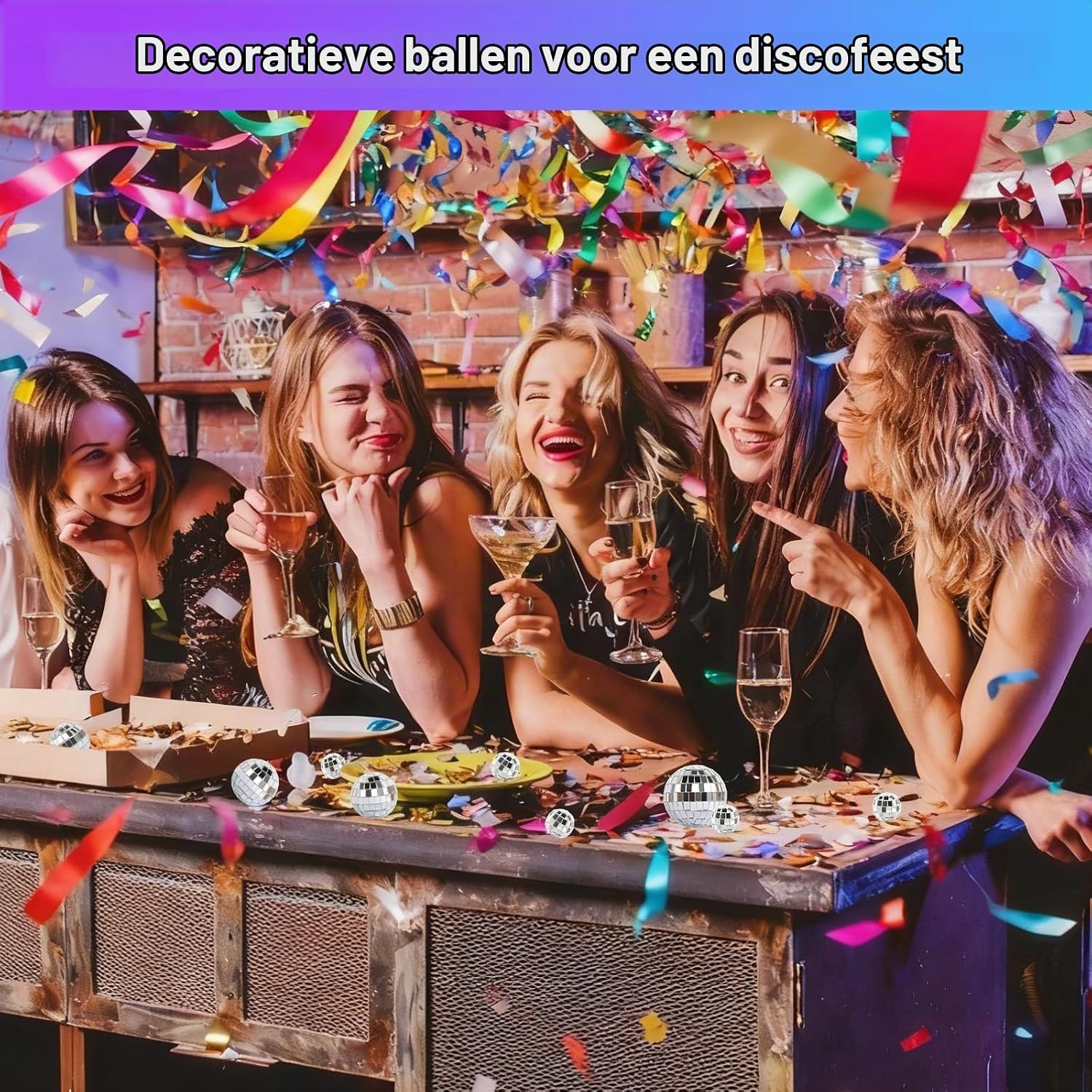 Thumbnail 5 de prota Mirror Disco Ball spiegelballen, 32 stuks in 4 maten