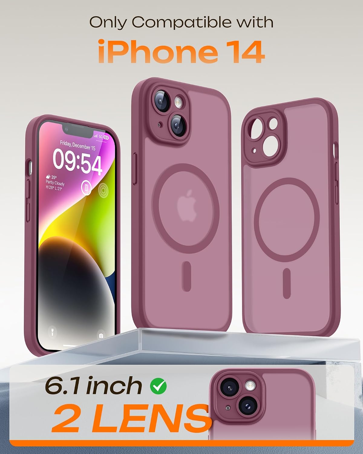 Detalle 2 de TOCOL Cover magnetica per iPhone 14 da 6,1 pollici con protezione fotocamera e compatibilità MagSafe