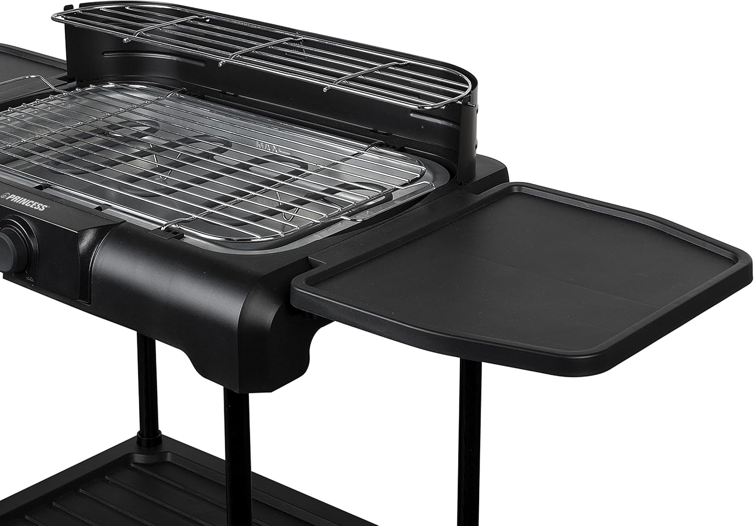 Detalle de Princess Barbecue Elettrico con Mensole, 2200 W - Anti-fumo, Paravento, 40 x 24,5 cm
