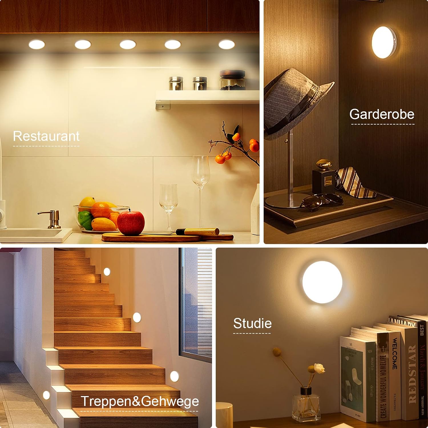 Thumbnail 6 de Electight 3-delige bewegingssensorlamp met 8 LED’s, USB en magneetbevestiging