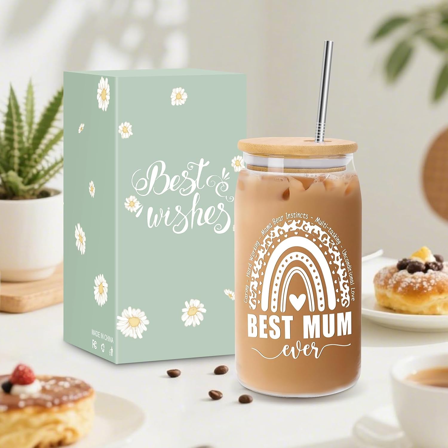 Detalle 2 de DOITGO Mothers Day 16 Oz Glass Cup
