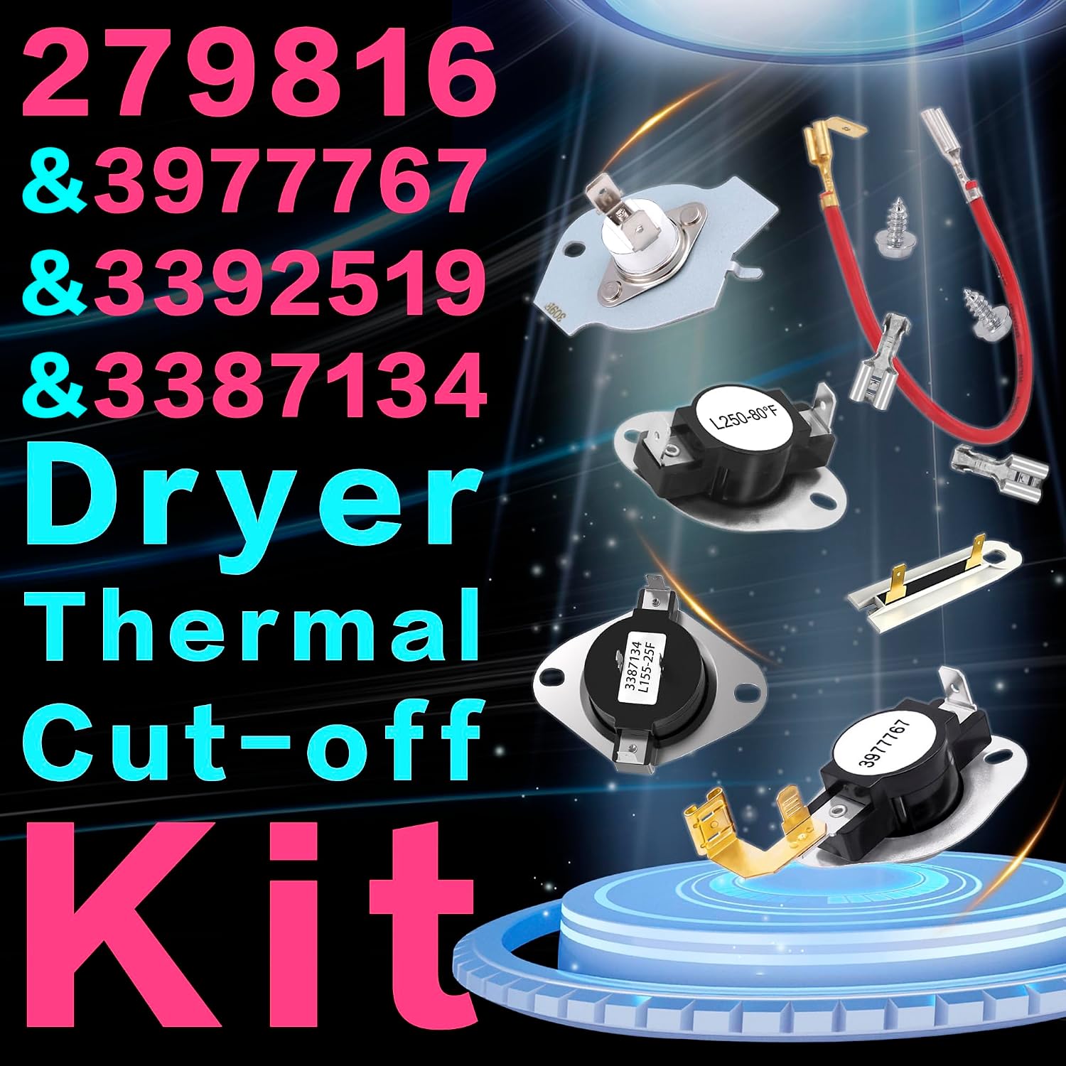 Detalle 2 de 279816, 3977767, 3392519 & 3387134 Dryer Thermal Cut-Off Kit