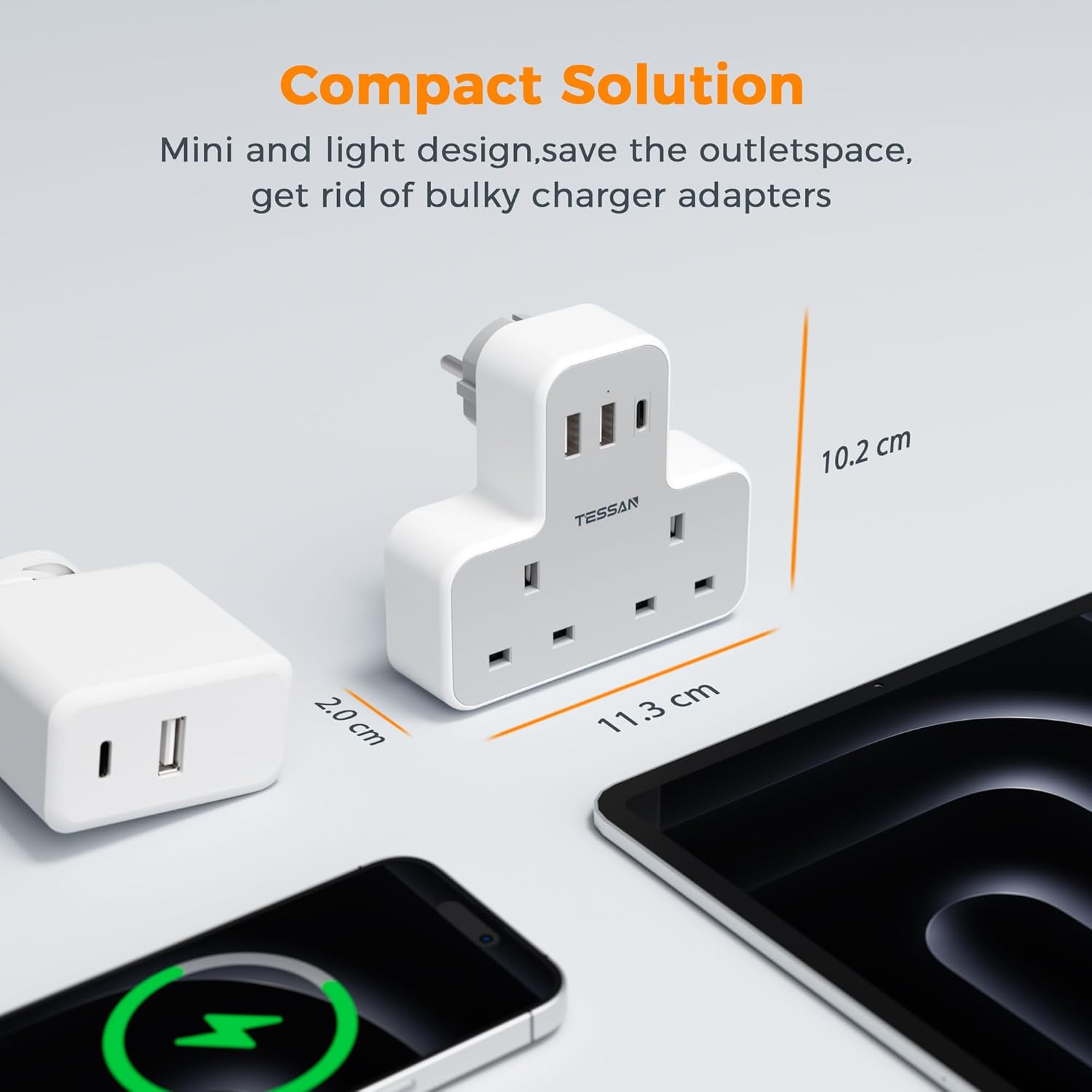 Thumbnail 3 de TESSAN UK to European Travel Adapter 5‑in‑1 🔌