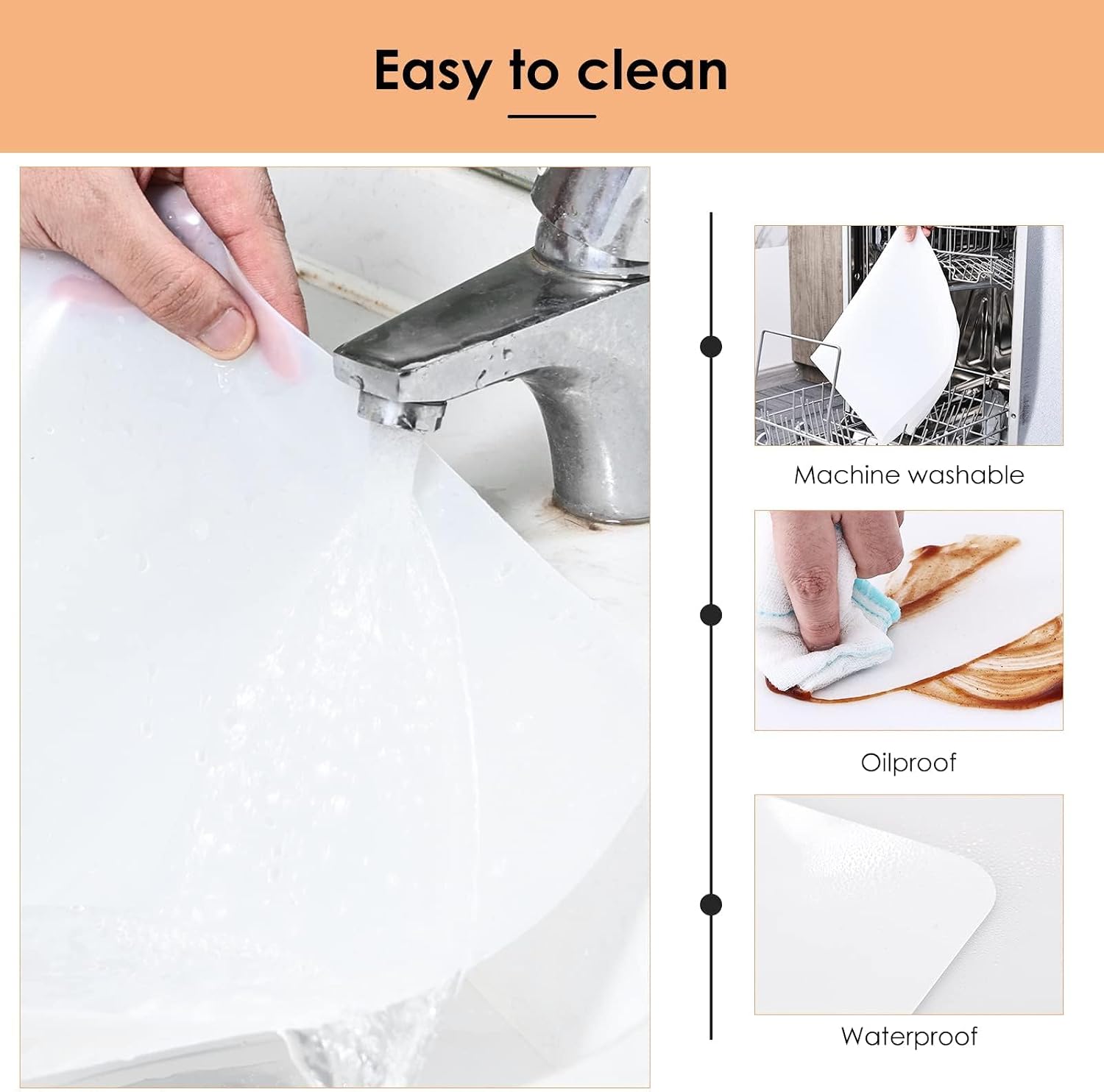 Thumbnail 5 de KitchenRaku Extra Large Silicone Mat for Worktops — 63x43cm, Non-Slip & Heat Resistant