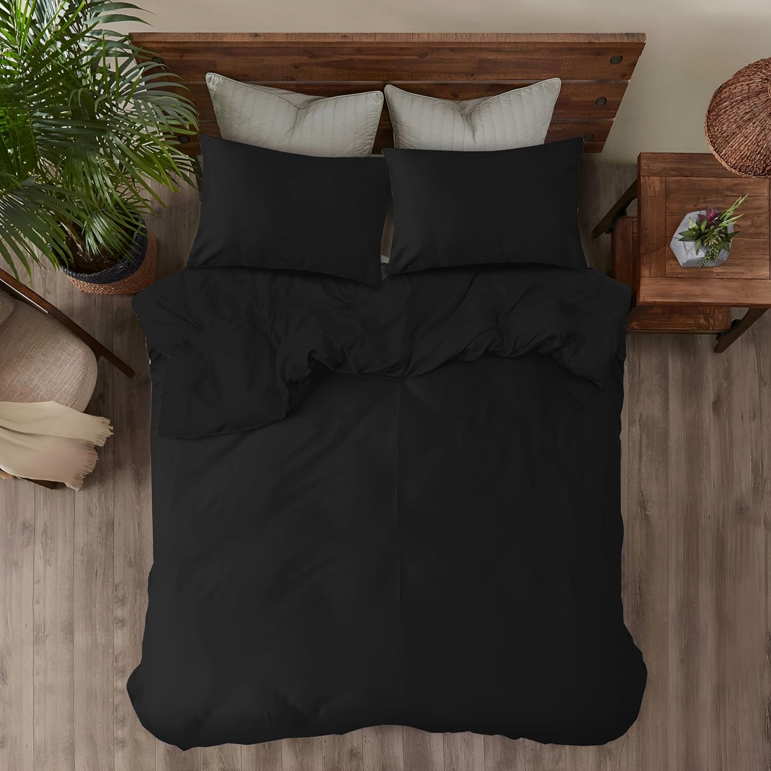 Thumbnail 1 de REHAN & CO Double Duvet Cover Set Black