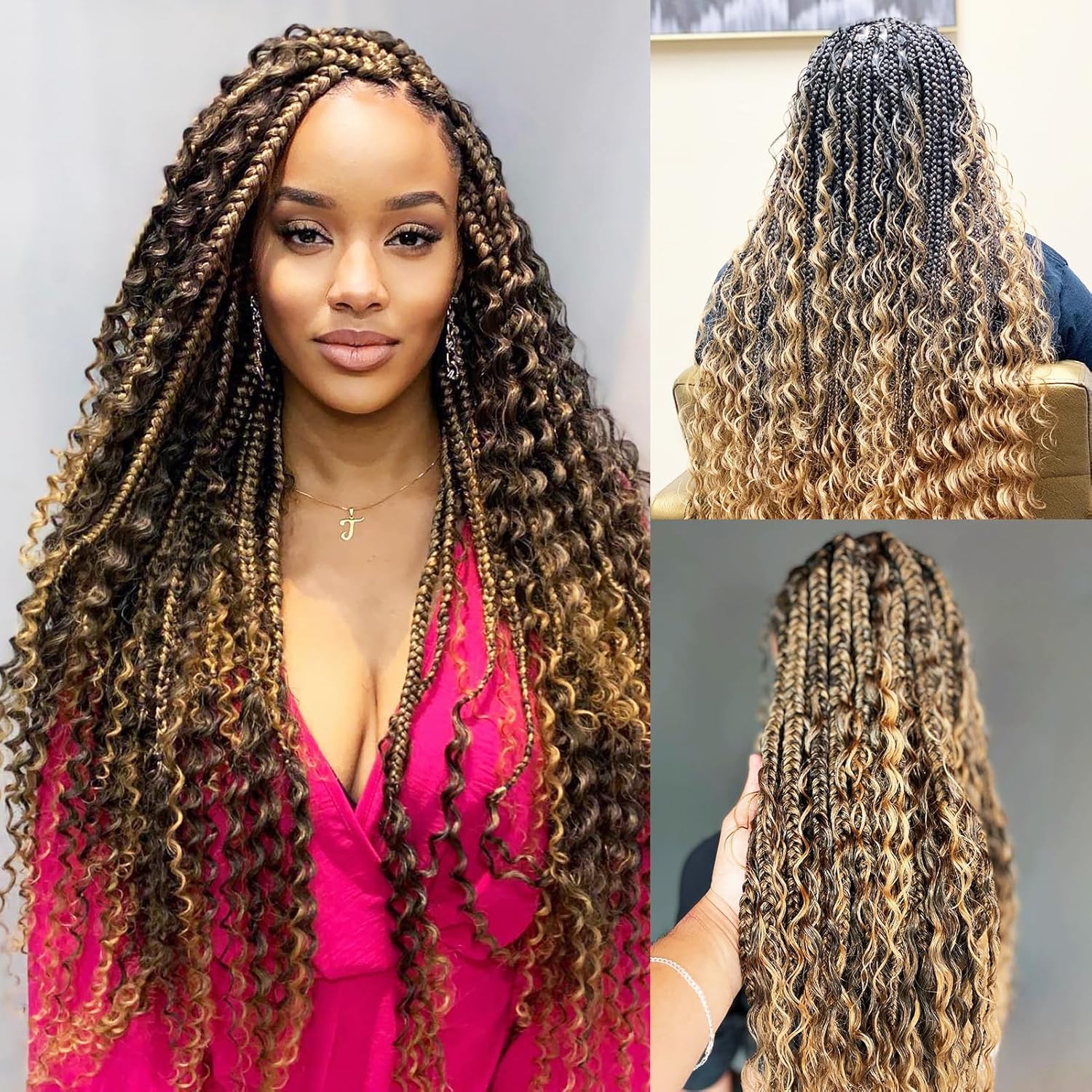 Thumbnail 3 de Human Braiding Hair for Boho Braids (2 Bundles/Pack, 110g, 20 Inch) Brazilian Deep Wave Boho Hair
