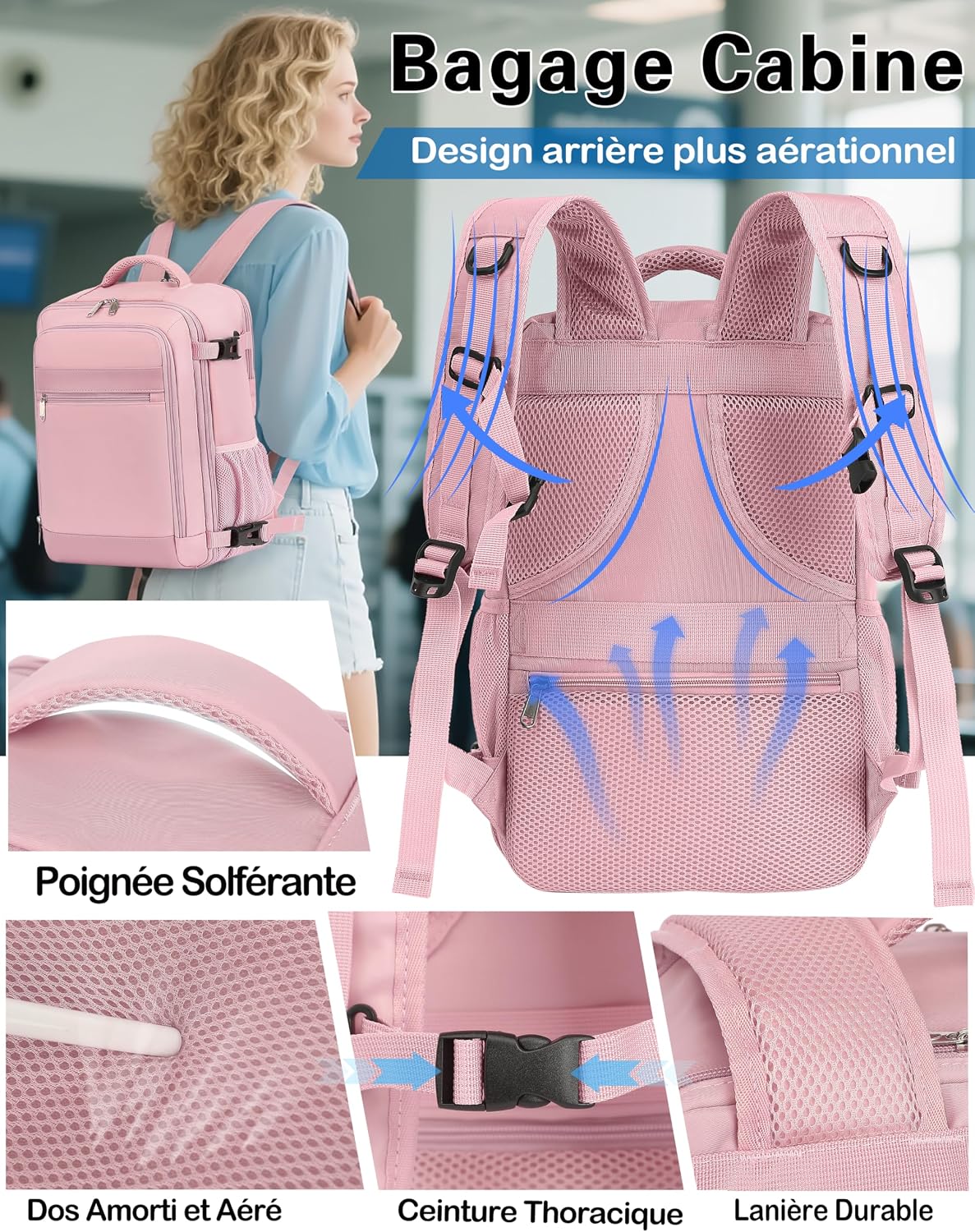 Detalle 1 de KLOSTAIN Sac à Dos Voyage 30L 45x36x20