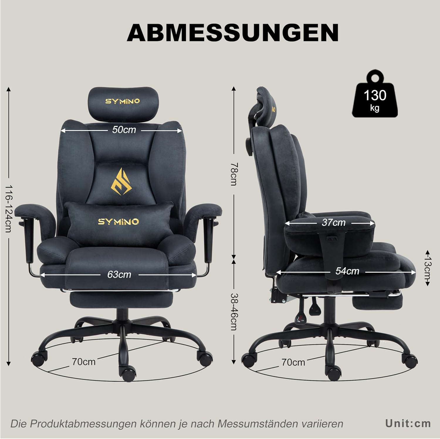 Detalle de Symino Gaming Stuhl Chefsessel 130kg
