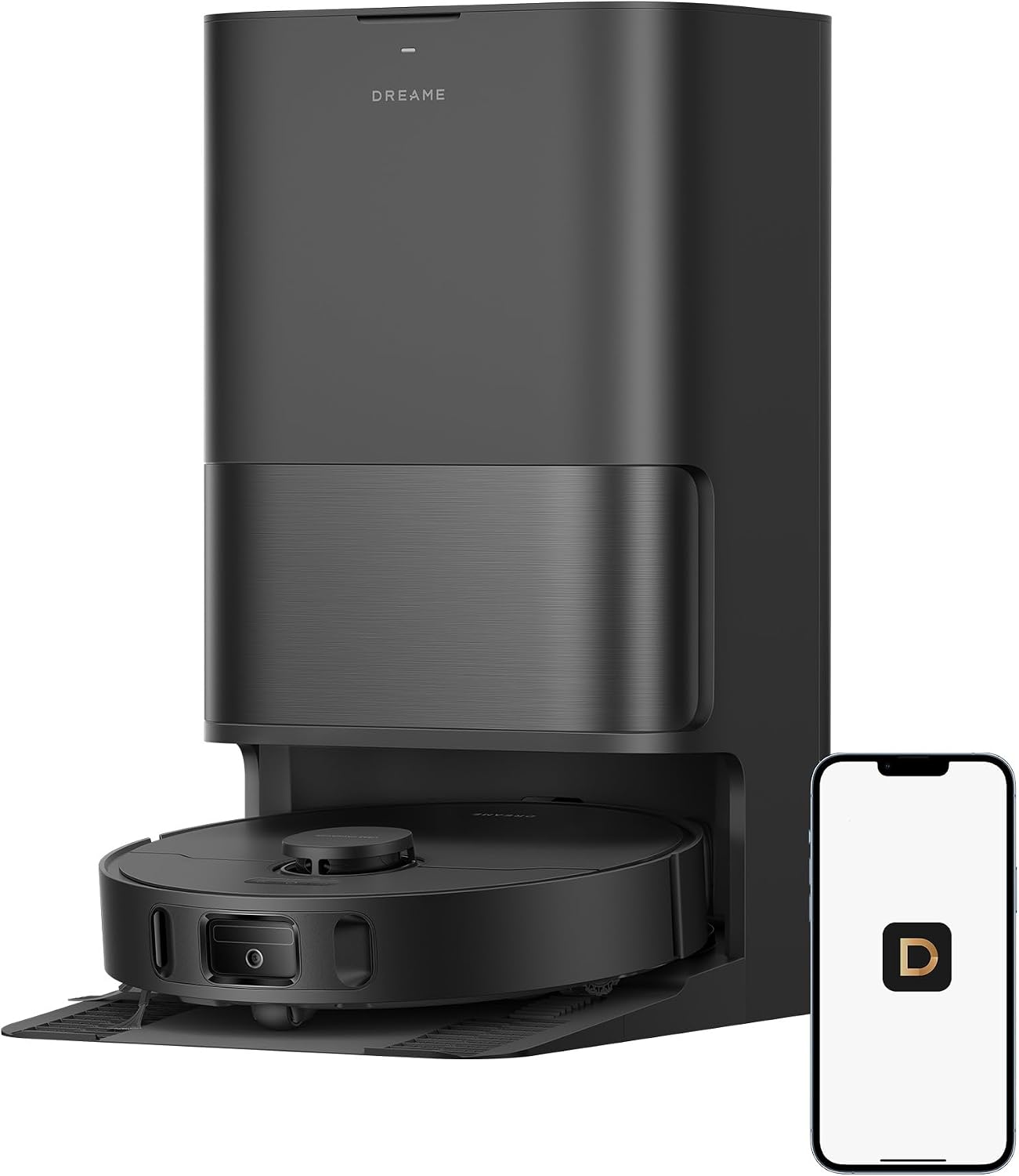 Detalle de Dreame D30 Ultra Robot Vacuum and Mop with 25,000Pa Suction, Auto-Empty Dock and MopExtend Edge Cleaning (Black)