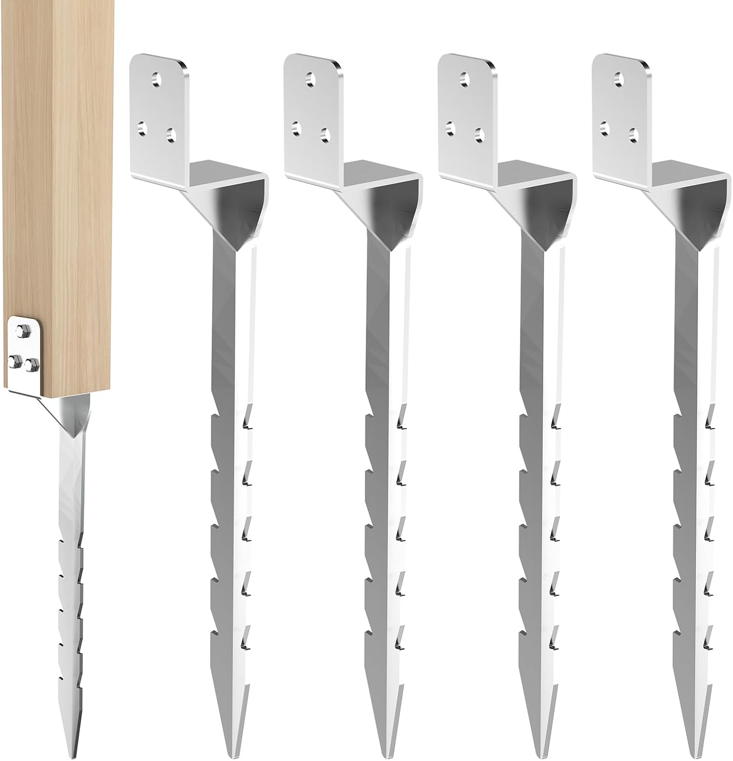 Detalle de Nomiou 4pcs Fence Post Anchor 38 cm
