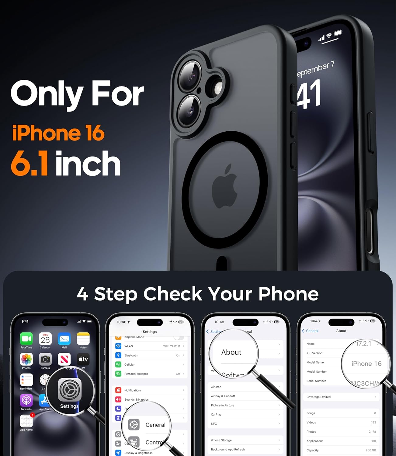 Thumbnail 1 de iPhone 16 case with MagSafe, 38 magnets