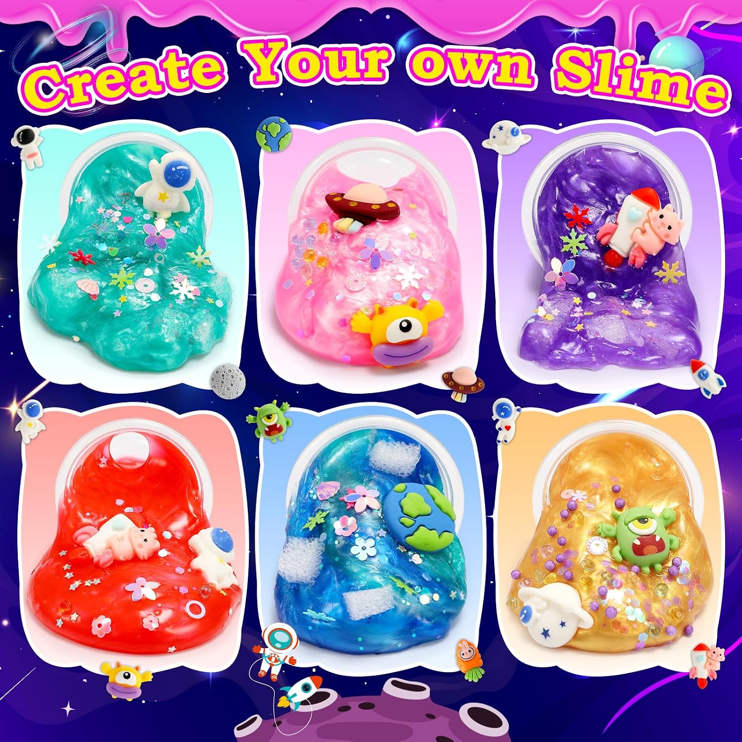 Detalle 2 de iKidiki Galaxy Slime Kit for Kids 6-12