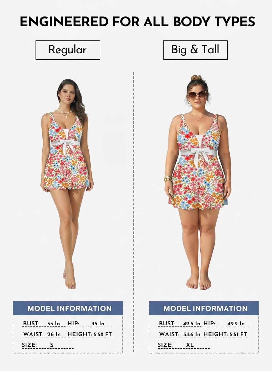 Detalle de Aleumdr Women Printed Two-Piece Tankini Swimsuits with Pockets and Tummy Control