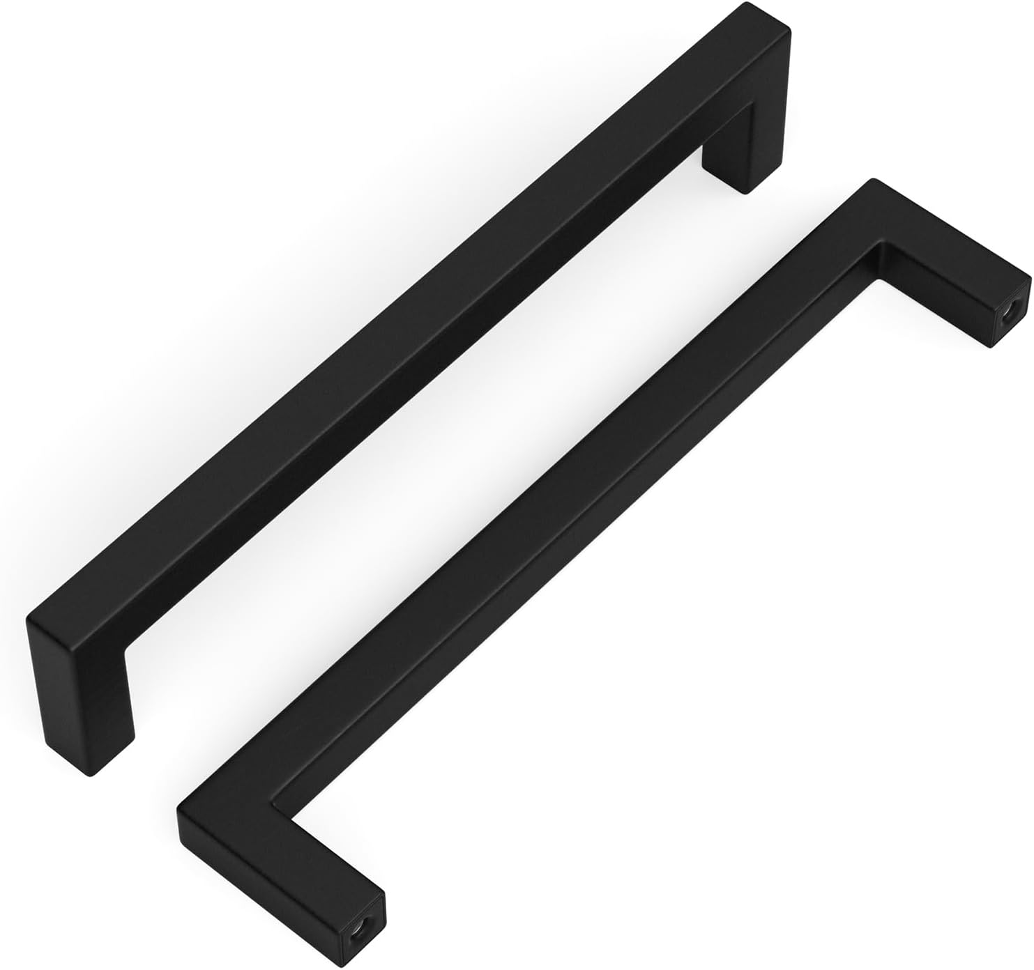 Goldenwarm 20 Pack Black Square Kitchen Cupboard Handles, 160mm Hole Centres – 170mm Length