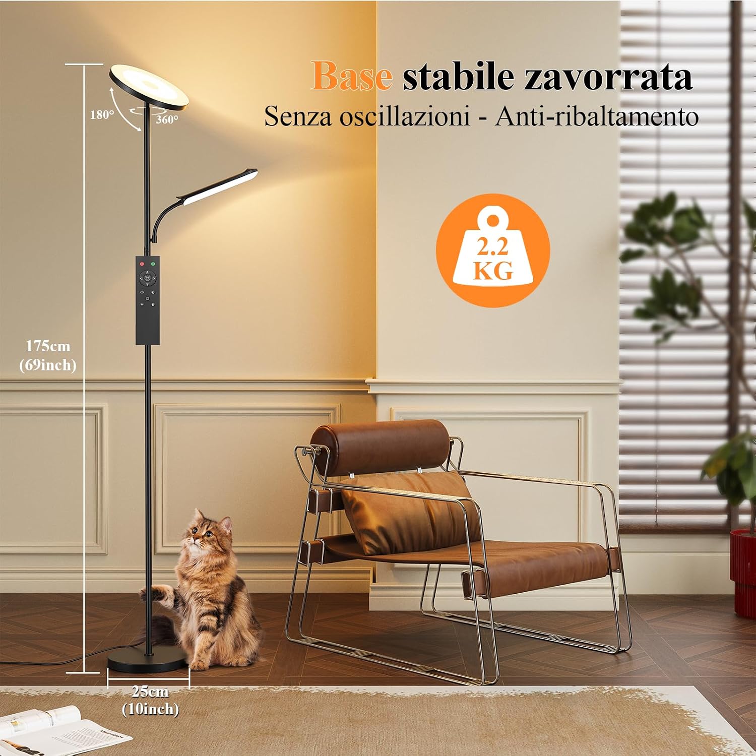 Thumbnail 6 de Piantana lampada da terra 42W con Luce di Lettura Flessibile e LED Dimmerabile – 4 Temperature di Colore