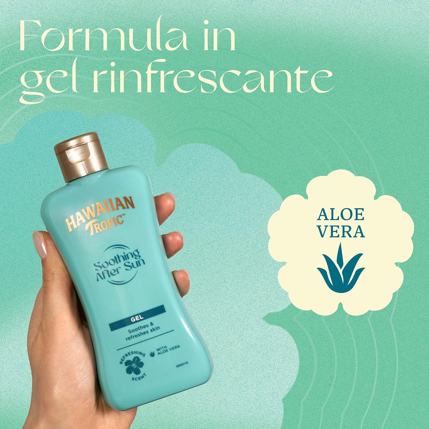 Detalle de Hawaiian Tropic Soothing After Sun Gel 200 ml: lenitivo all’aloe vero, fresco e vegan