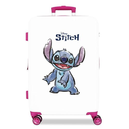 Detalle de Disney Adorable Stitch Maleta 56L Blanco