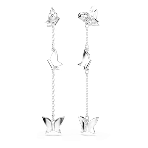 Thumbnail 3 de Swarovski Idyllia Pendientes: Mariposa Morada, Talla Redonda, Baño de Rodio