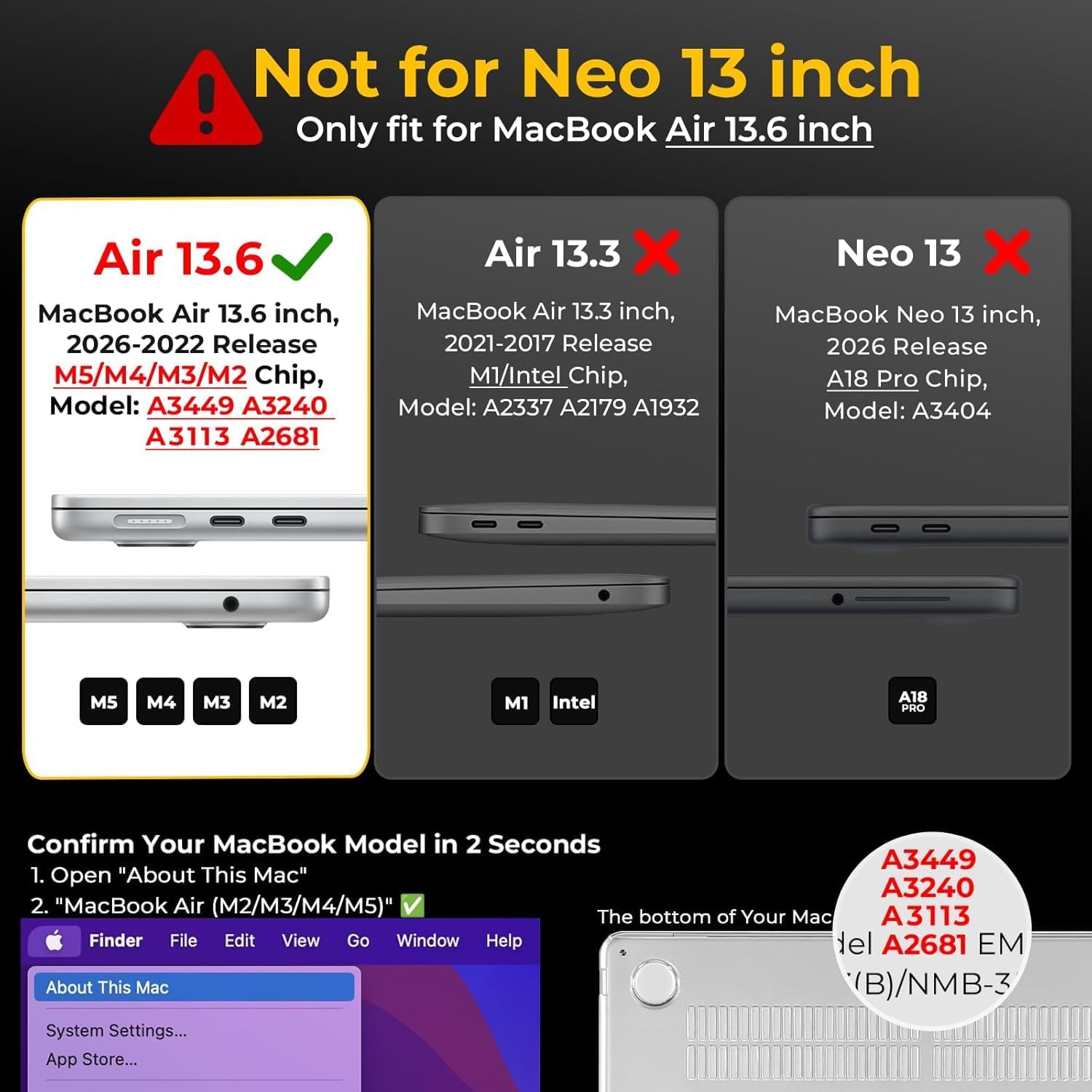 Thumbnail 1 de EooCoo Hülle MacBook Air 13 Zoll 0,12 cm