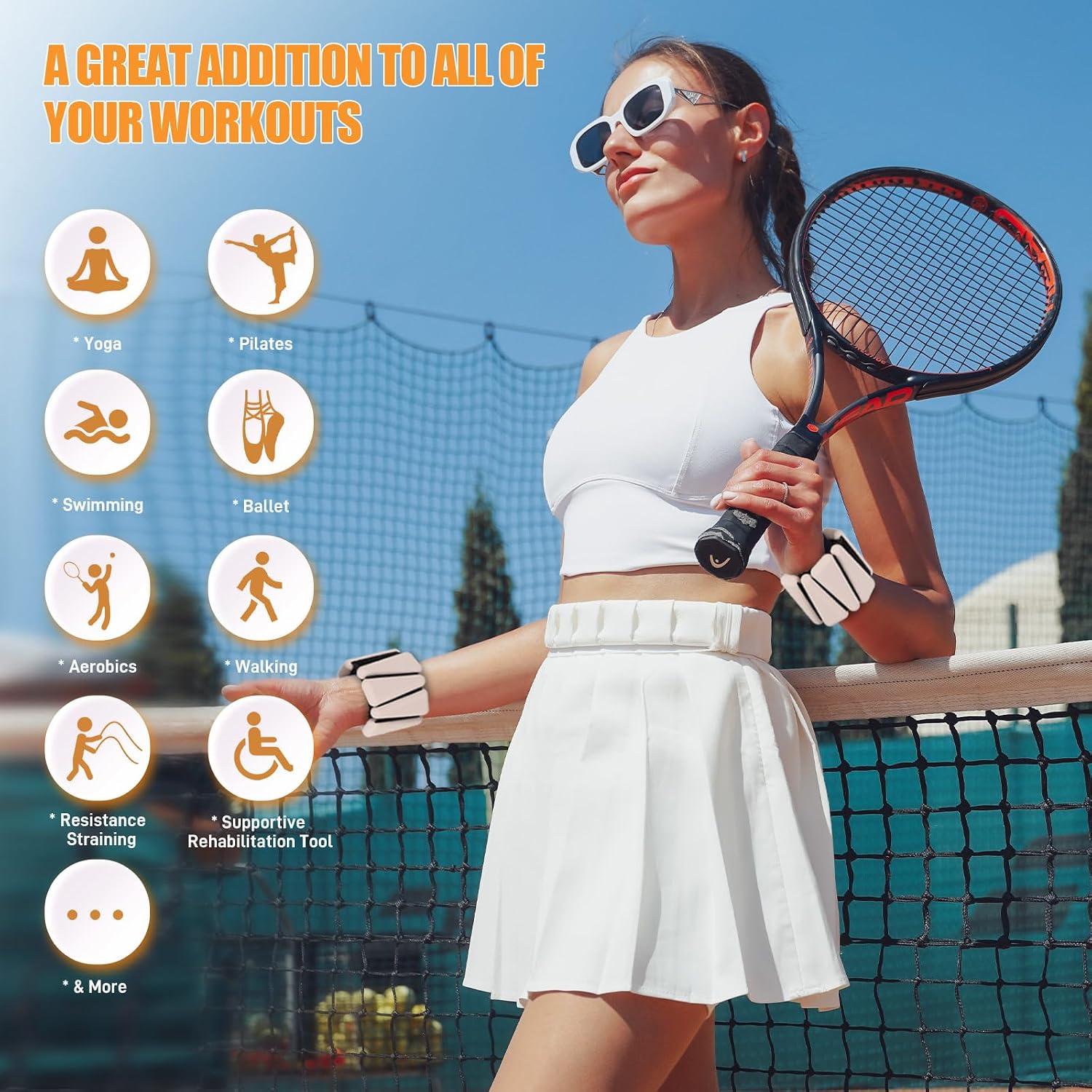 Thumbnail 6 de BECOJADDE Ankle Weights Set of 2 – Adjustable 1/2/3 lb per weight for versatile workouts