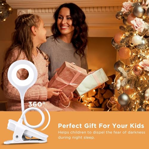 Detalle de Akynite 3W Rechargeable Clip Lamp: Flexible 360° Bedside Reading Light