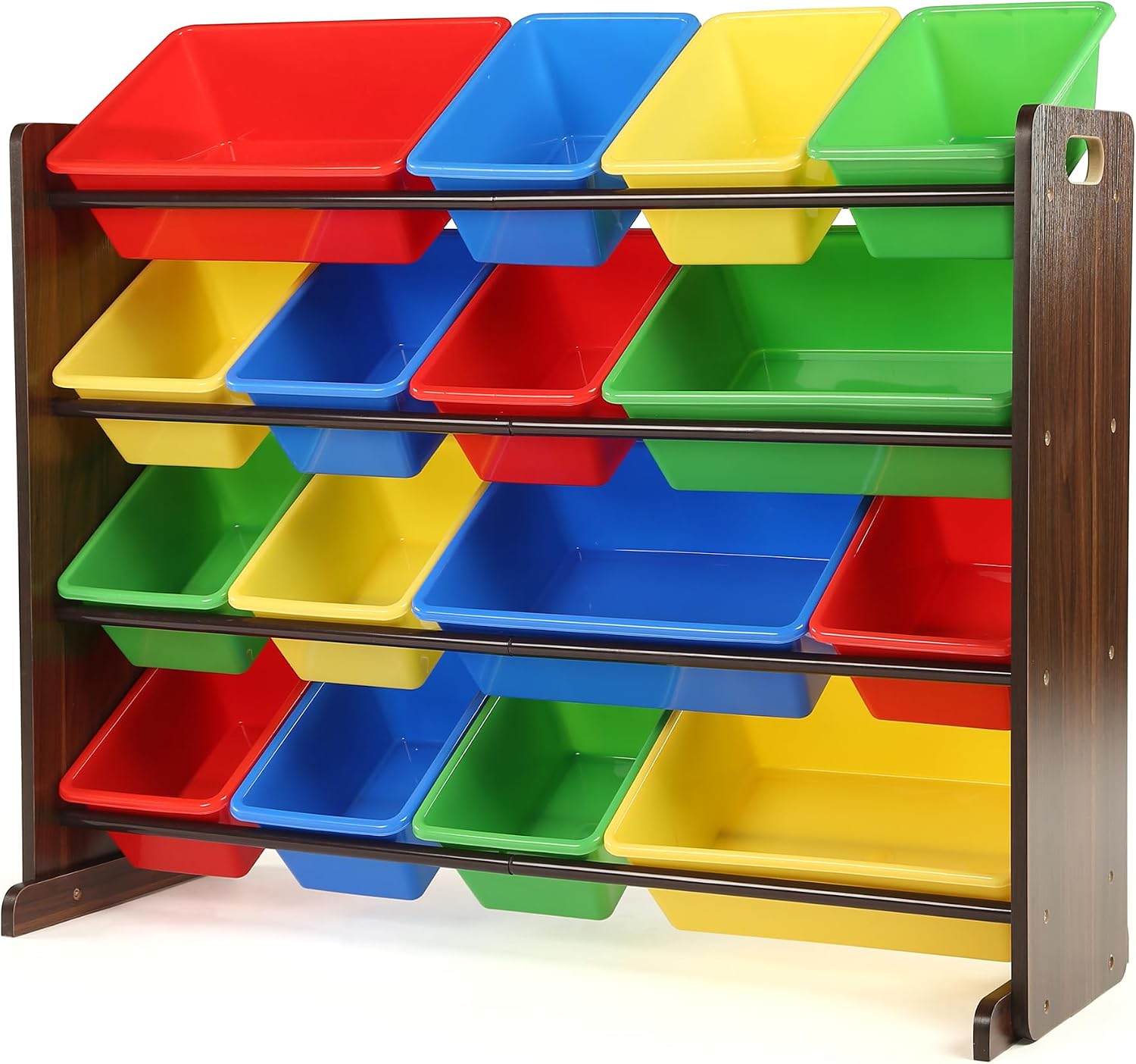Detalle de Humble Crew WO420 Kids’ Toy Organizer, 16 Removable Bins, 4-Tier Shelf