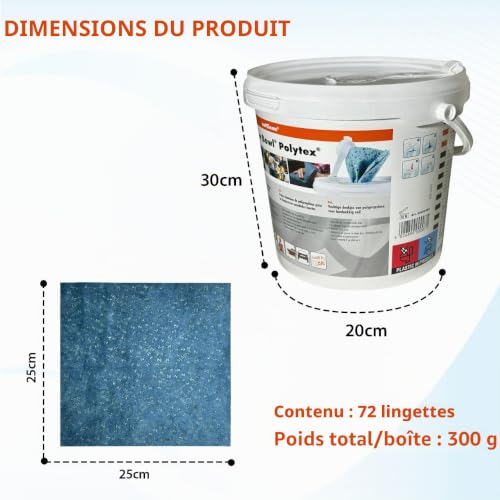 Thumbnail 1 de ZVG zetClean 50130-001 Lingettes nettoyantes pour essuie-glace Polytex Mixte Adulte, Bleu, 25 x 25 cm – 72 pièces