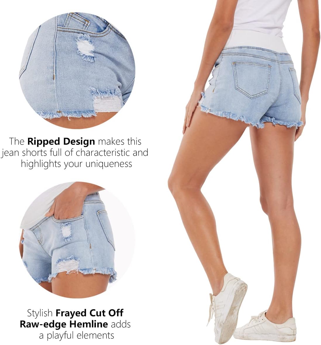 Detalle 1 de Foucome Maternity Jean Shorts 5 pockets