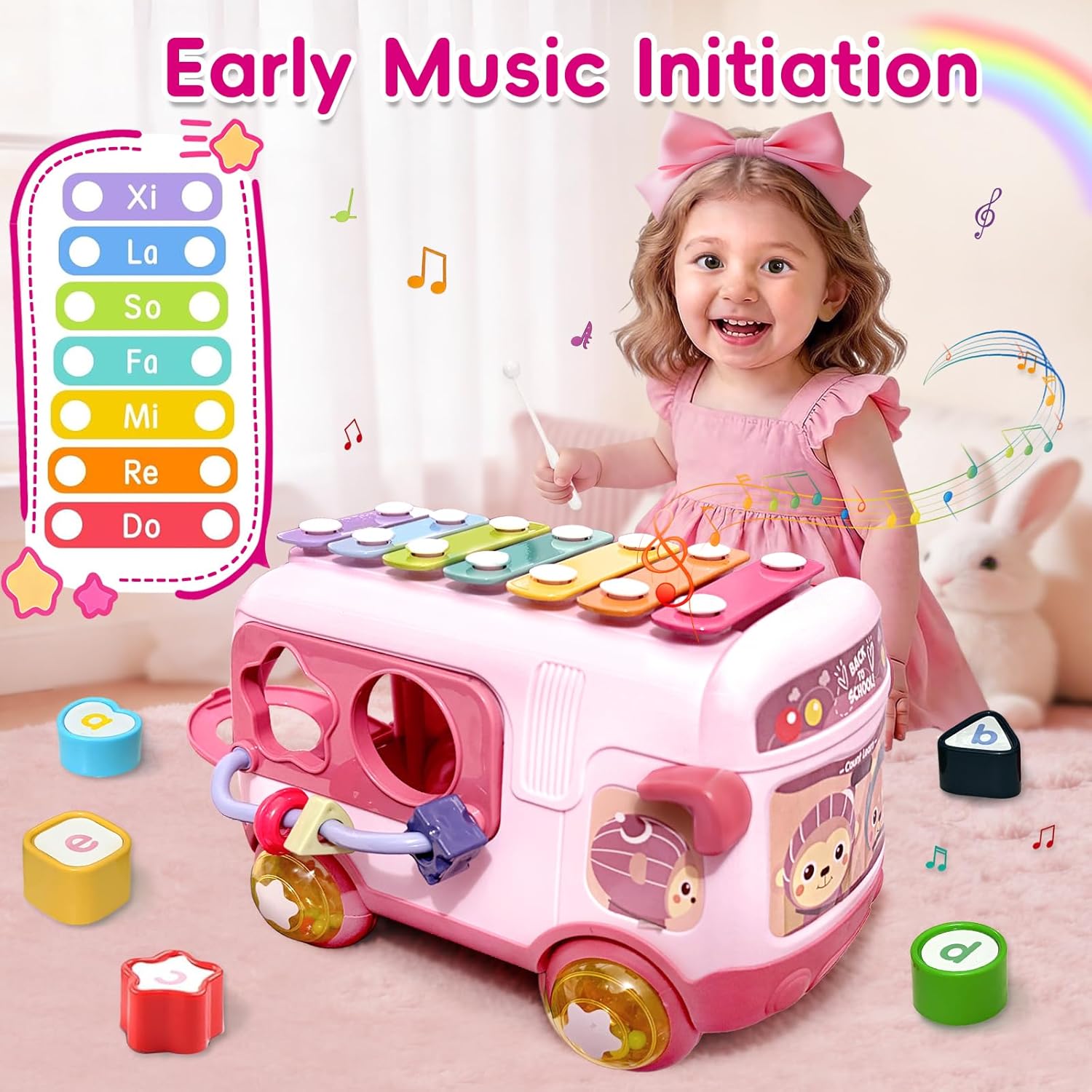 Thumbnail 1 de Montessori Xylophone Shape Blocks – Multi‑Functional Sensory Toy for 12–18 Months
