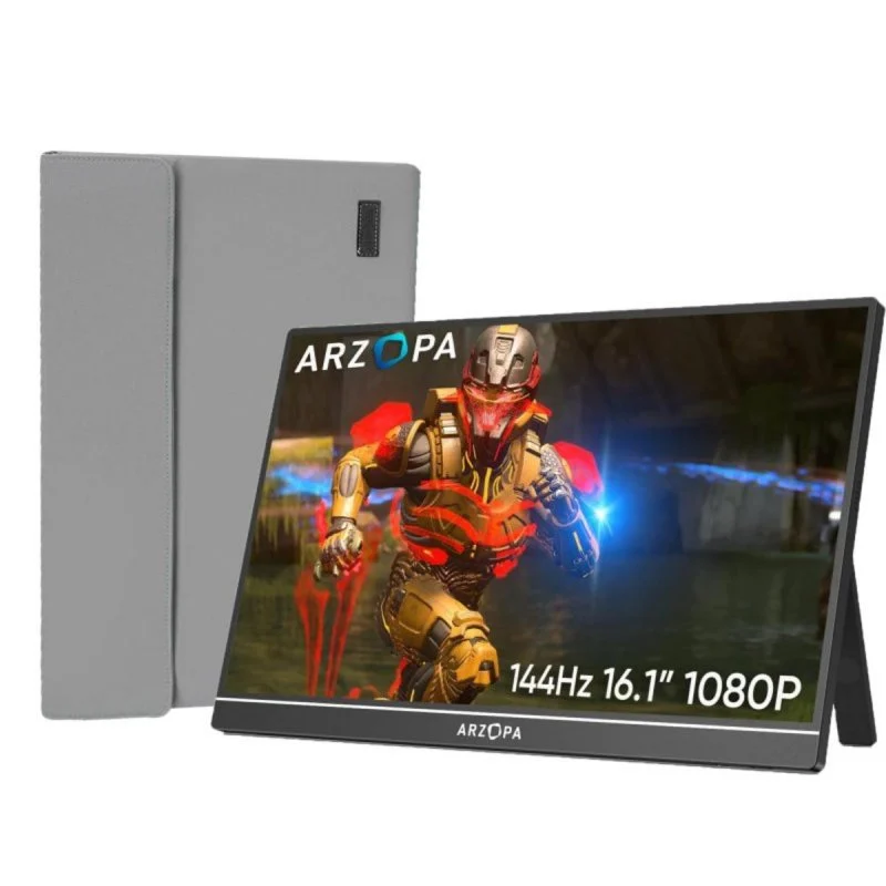 Detalle de Monitor ARZOPA 16,1" FullHD 144 Hz IPS HDR con altavoces y soporte integrado