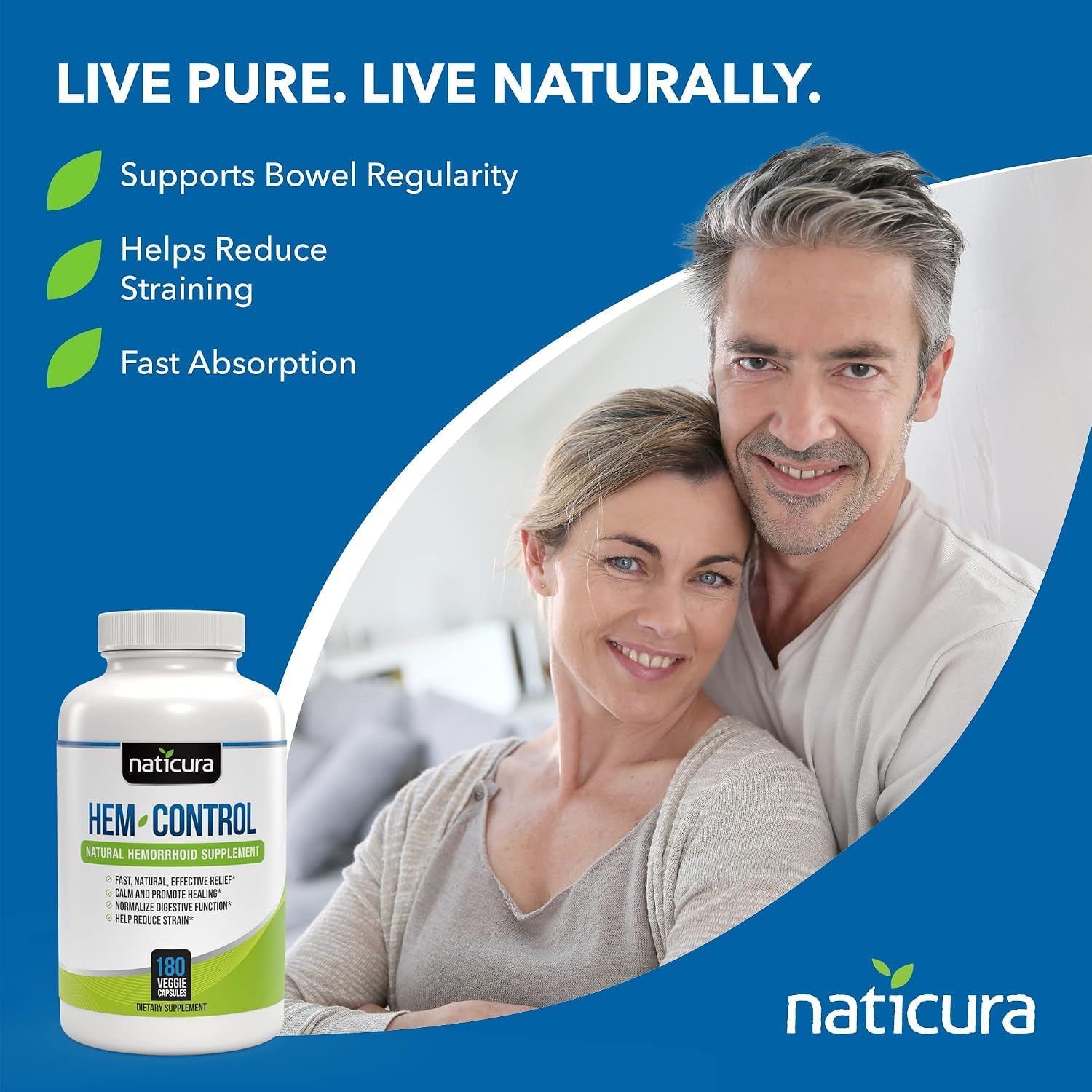 Thumbnail 6 de Naticura Hem-Control Hemorrhoid Relief, 180 Count, Vegan Herbal Formula