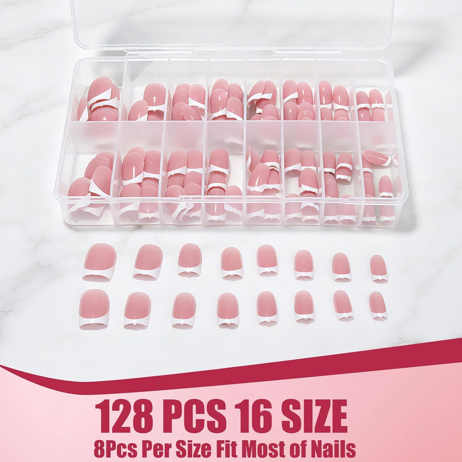 Detalle 2 de ADORYNIGIC Press-On Nails, 128-Piece Set