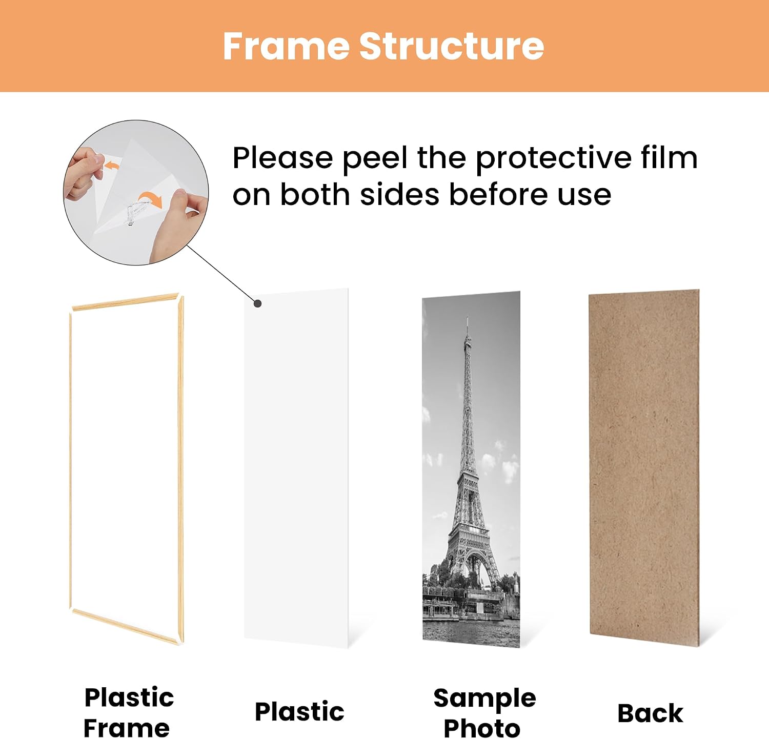 Detalle de upsimples 12x16 Picture Frame Natural 3 Pack