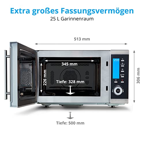 Detalle de MEDION MD 15501 4in1 Mikrowelle mit Grill – vielseitige 25 l Lösung für Heizen, Backen und Grillen