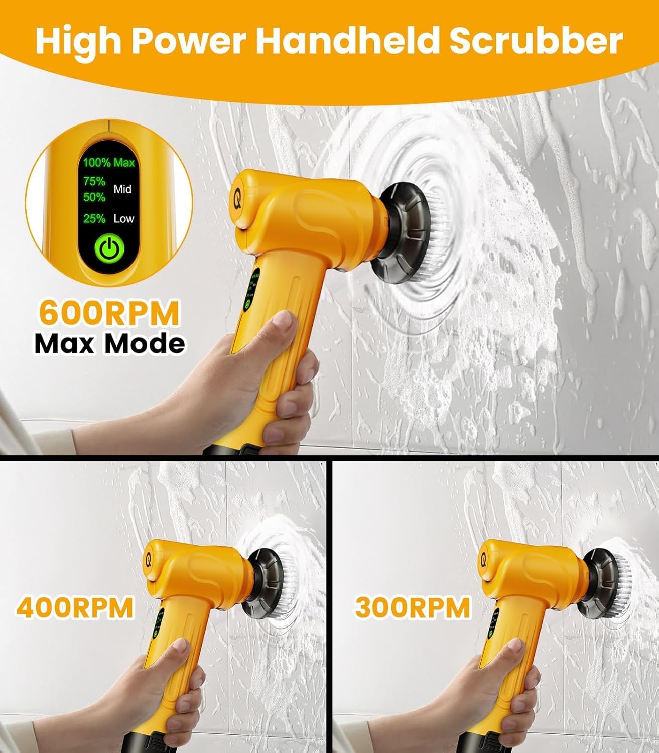 Detalle de Qimedo Handheld Electric Scrubber 5000 mAh 🧽