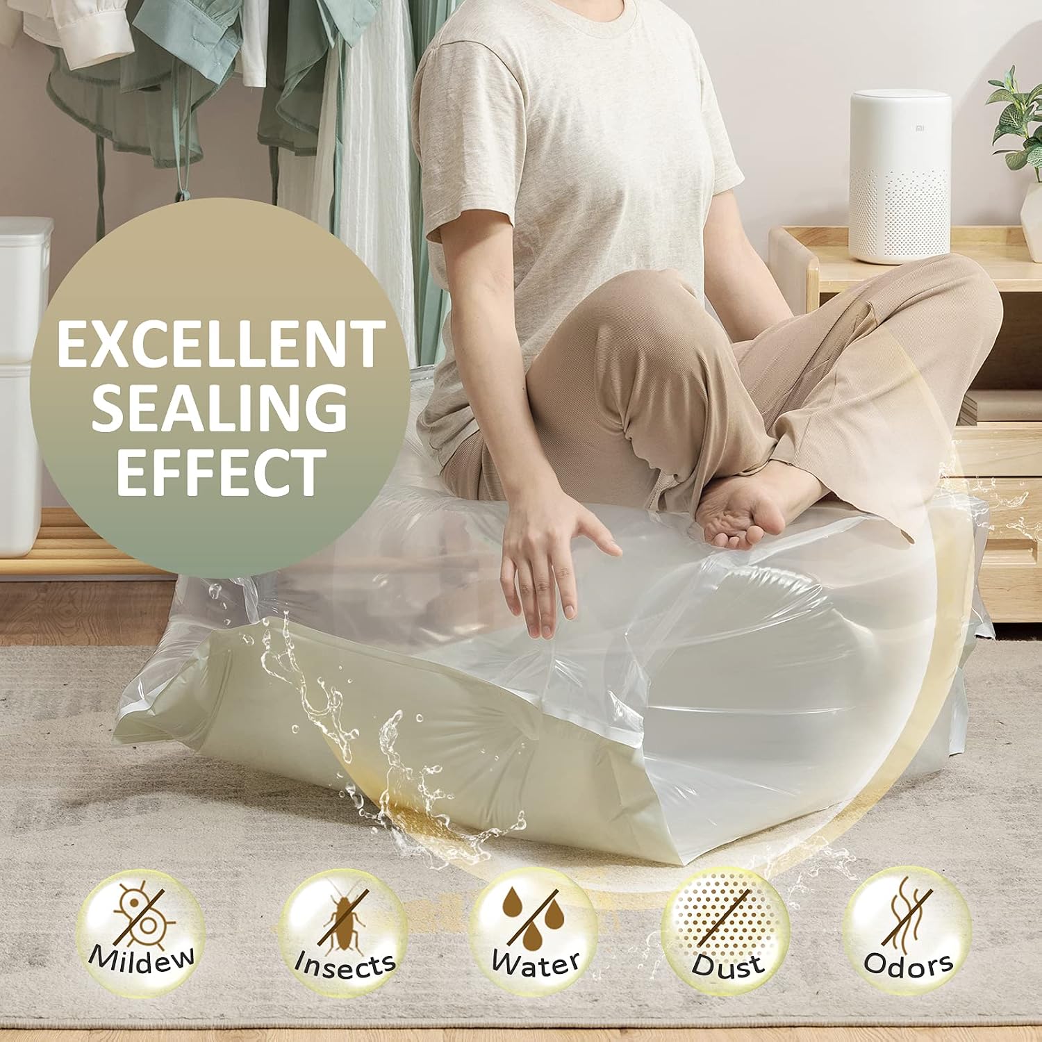 Detalle de TAILI Extra Large Vacuum Storage Bags Cube 4 Super Jumbo – 40x28x18x18 Inch