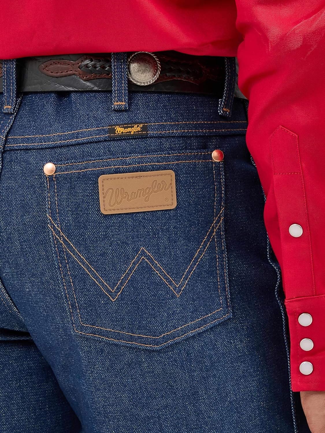 Detalle 1 de Wrangler 0936 Cowboy Cut Slim Fit-jeans för herr med klassisk femficksdesign