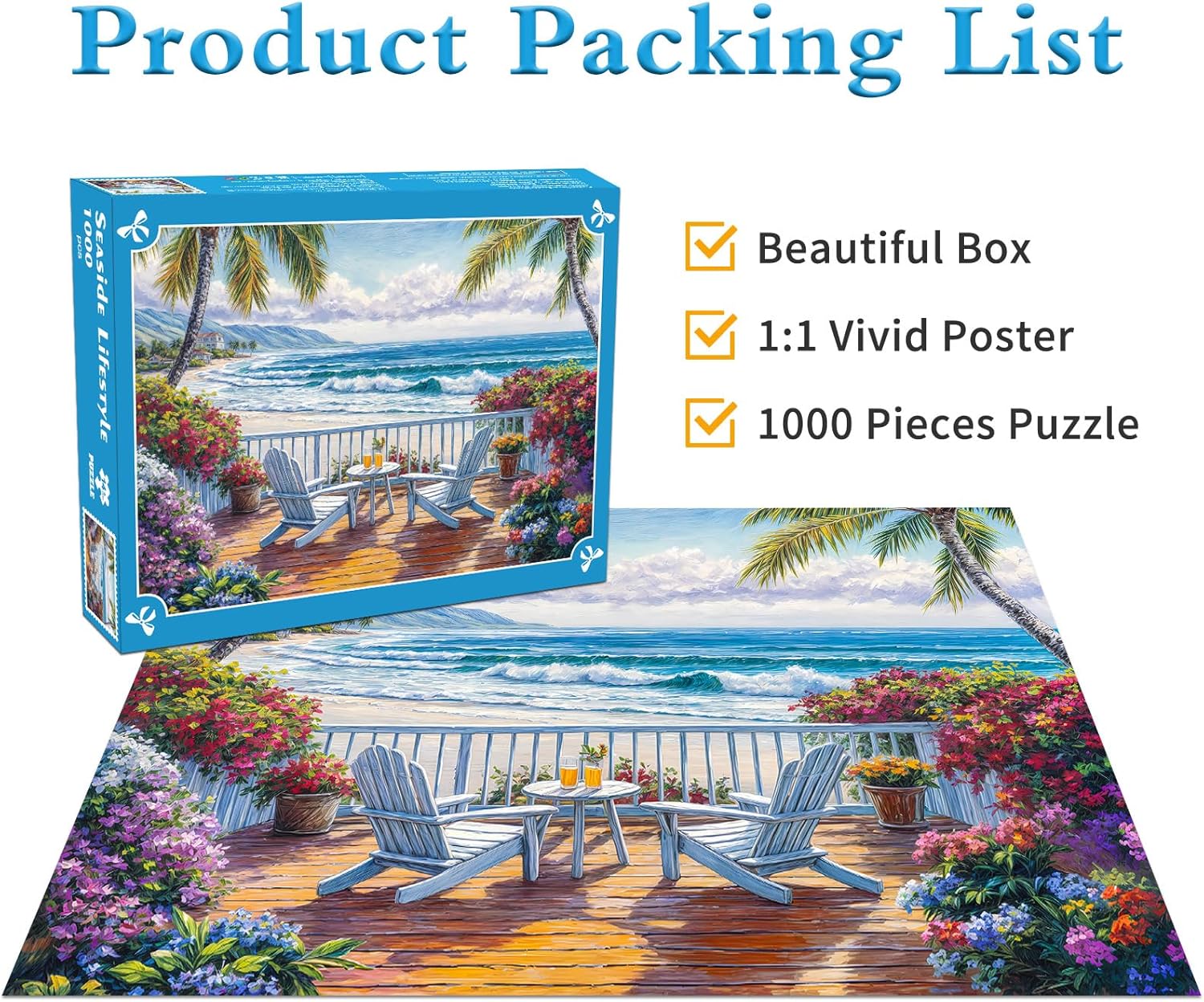 Thumbnail 4 de Seaside Lifestyle Jigsaw Puzzle - 1000 Pieces for Adults: Coastal Beauty